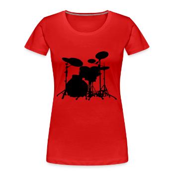Schlagzeug - Drums - Frauen Premium Bio T-Shirt - Rot - Vorne - Mia (176cm)