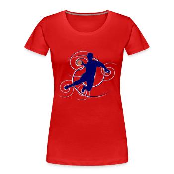 Handball-Design (Frankreich, Wirbel) - Frauen Premium Bio T-Shirt - Rot - Vorne - Mia (176cm)