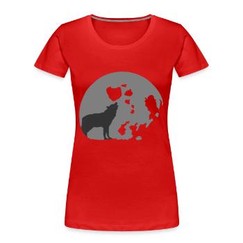full moon - Women's Premium Organic T-Shirt - red - Front - Mia (176cm)