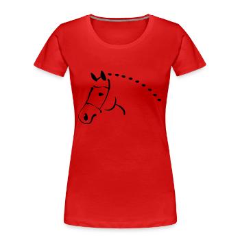 Pferd - Frauen Premium Bio T-Shirt - Rot - Vorne - Mia (176cm)