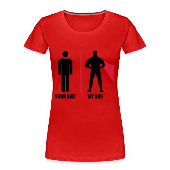 Body bébé papa super héro - T-shirt bio Premium Femme - rouge - Devant - Mia (176cm)