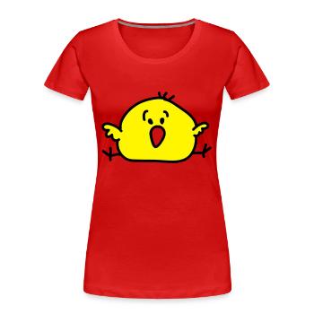 dickes Vögelchen - Frauen Premium Bio T-Shirt - Rot - Vorne - Mia (176cm)