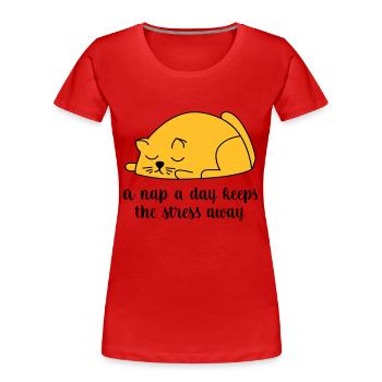 schlafen - Frauen Premium Bio T-Shirt - Rot - Vorne - Mia (176cm)