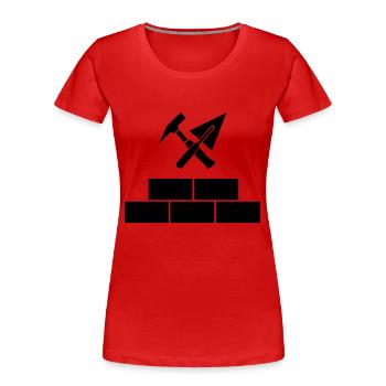 Maçons - T-shirt bio Premium Femme - rouge - Devant - Mia (176cm)