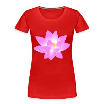 Fleur Lotus - T-shirt bio Premium Femme - rouge - Devant - Mia (176cm)