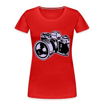 camera - Frauen Premium Bio T-Shirt - Rot - Vorne - Mia (176cm)