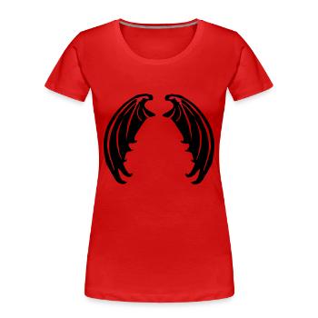 Flügel von Vampiren oder Teufelchen - Frauen Premium Bio T-Shirt - Rot - Vorne - Mia (176cm)