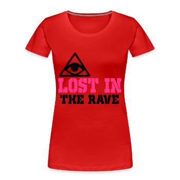 lost in the rave - Women's Premium Organic T-Shirt - red - Front - Mia (176cm)