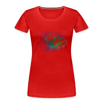 Fumée colorée - T-shirt bio Premium Femme - rouge - Devant - Mia (176cm)
