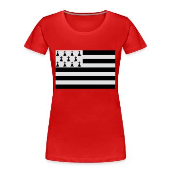 Drapeau Bretagne - Gwenn ha du - T-shirt bio Premium Femme - rouge - Devant - Mia (176cm)