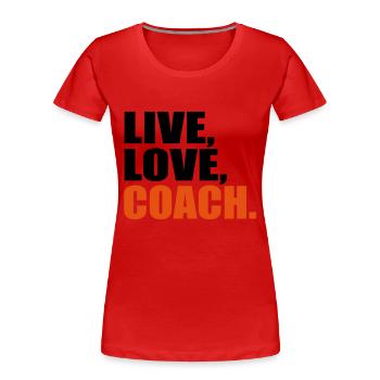 Trainer - Frauen Premium Bio T-Shirt - Rot - Vorne - Mia (176cm)