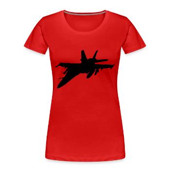 Kampfflugzeuge fighter - Frauen Premium Bio T-Shirt - Rot - Vorne - Mia (176cm)