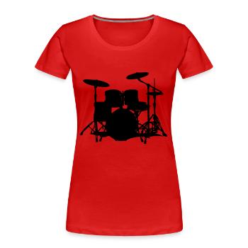 drums - Frauen Premium Bio T-Shirt - Rot - Vorne - Mia (176cm)