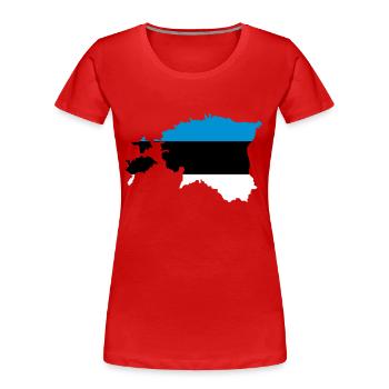 Estonie - T-shirt bio Premium Femme - rouge - Devant - Mia (176cm)