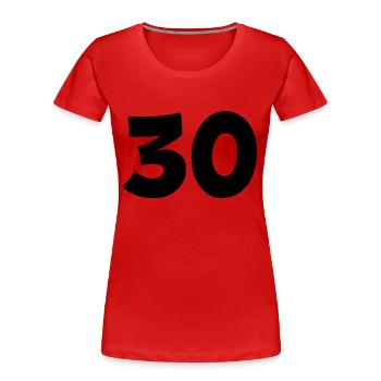 30 - Frauen Premium Bio T-Shirt - Rot - Vorne - Mia (176cm)