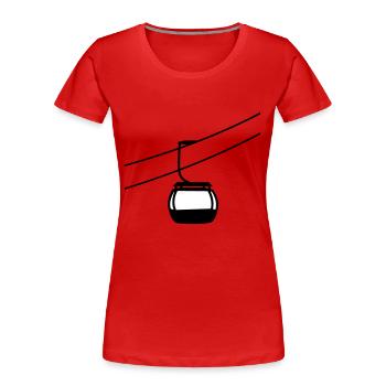 eine einzelne gondelbahn seilbahn gondel winter ur - Frauen Premium Bio T-Shirt - Rot - Vorne - Mia (176cm)