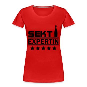 sekt expertin - Frauen Premium Bio T-Shirt - Rot - Vorne - Mia (176cm)