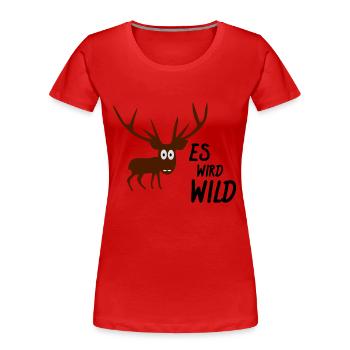 es wird wild - Frauen Premium Bio T-Shirt - Rot - Vorne - Mia (176cm)