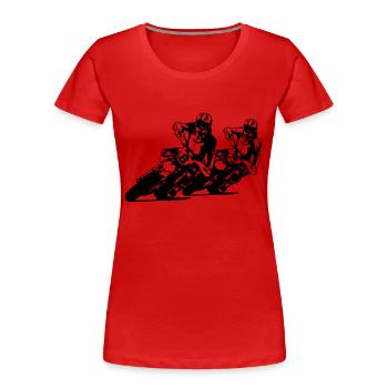 Supermoto - Frauen Premium Bio T-Shirt - Rot - Vorne - Mia (176cm)