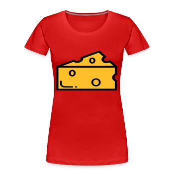 cheese - Women's Premium Organic T-Shirt - red - Front - Mia (176cm)