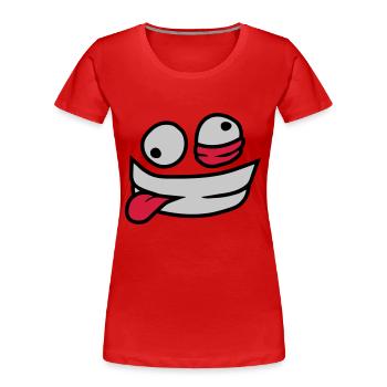Verrücktes Gesicht wahnsinnig - Frauen Premium Bio T-Shirt - Rot - Vorne - Mia (176cm)