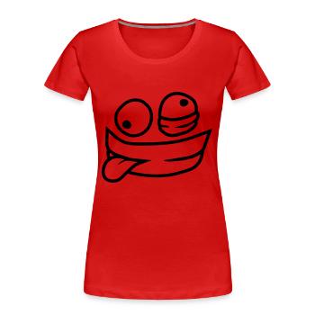 Comic Psychopath Gesicht - Frauen Premium Bio T-Shirt - Rot - Vorne - Mia (176cm)