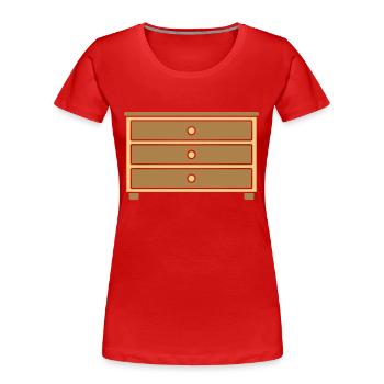 Design Furniture Drawers Chest of Drawers - Women's Premium Organic T-Shirt - red - Front - Mia (176cm)