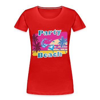 Cooles Party Shirt Sommer Strand Urlaub Geschenk - Frauen Premium Bio T-Shirt - Rot - Vorne - Mia (176cm)