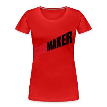 Entrepreneur Money Maker Logo - T-shirt bio Premium Femme - rouge - Devant - Mia (176cm)
