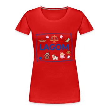 Lagom - Frauen Premium Bio T-Shirt - Rot - Vorne - Mia (176cm)