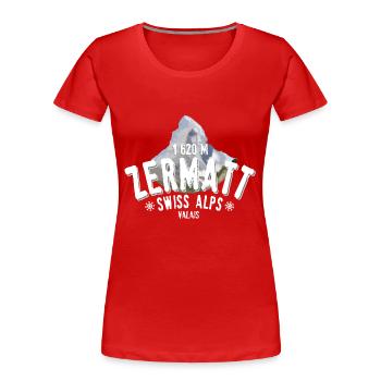 Zermatt Swiss Alps - Frauen Premium Bio T-Shirt - Rot - Vorne - Mia (176cm)