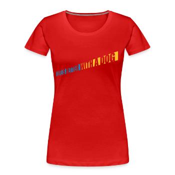 mieux avec un chien - T-shirt bio Premium Femme - rouge - Devant - Mia (176cm)