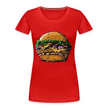 Burger - Frauen Premium Bio T-Shirt - Rot - Vorne - Mia (176cm)