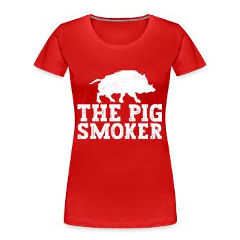 Chasse au sanglier chasseur sanglier - T-shirt bio Premium Femme - rouge - Devant - Mia (176cm)