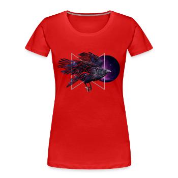 Space Raven - Frauen Premium Bio T-Shirt - Rot - Vorne - Mia (176cm)