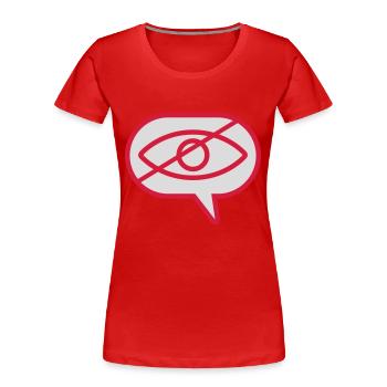 Ne pas voir l’œil visuel - T-shirt bio Premium Femme - rouge - Devant - Mia (176cm)