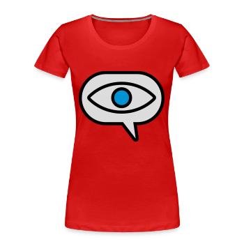 Eye Seeing Comic Speech Bubble - T-shirt bio Premium Femme - rouge - Devant - Mia (176cm)