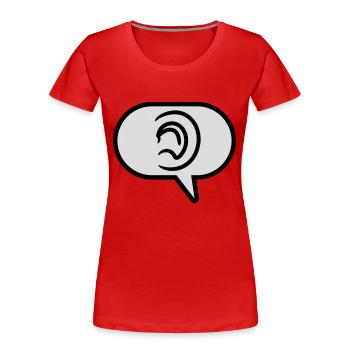 Entendre une bulle de discours de symbole simple - T-shirt bio Premium Femme - rouge - Devant - Mia (176cm)