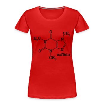 caféine - T-shirt bio Premium Femme - rouge - Devant - Mia (176cm)