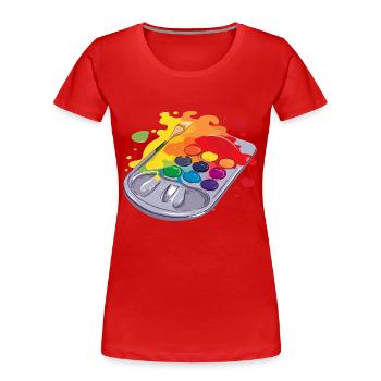 Paint palette n°2 - Women's Premium Organic T-Shirt - red - Front - Mia (176cm)