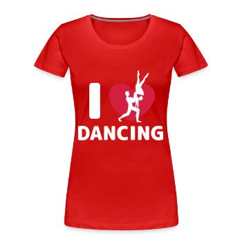 Dancing Dance Music - Frauen Premium Bio T-Shirt - Rot - Vorne - Mia (176cm)