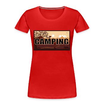 Camping cool dans la nature Design - T-shirt bio Premium Femme - rouge - Devant - Mia (176cm)