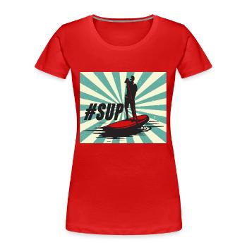 SUP - Women's Premium Organic T-Shirt - red - Front - Mia (176cm)