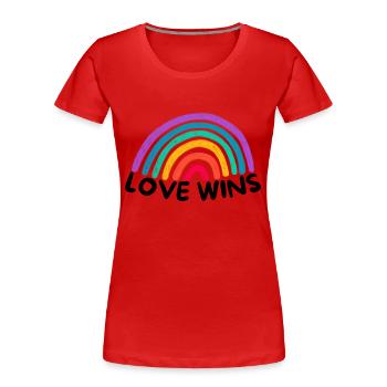 Love Graphic Love gewinnt Rainbow - Frauen Premium Bio T-Shirt - Rot - Vorne - Mia (176cm)