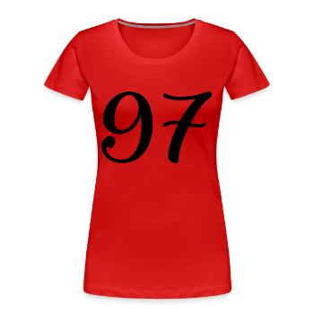97 - T-shirt bio Premium Femme - rouge - Devant - Mia (176cm)