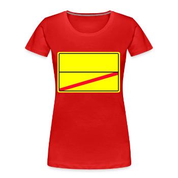 signe de nom de lieu - T-shirt bio Premium Femme - rouge - Devant - Mia (176cm)