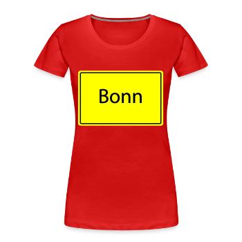 ortsschild bonn - Frauen Premium Bio T-Shirt - Rot - Vorne - Mia (176cm)