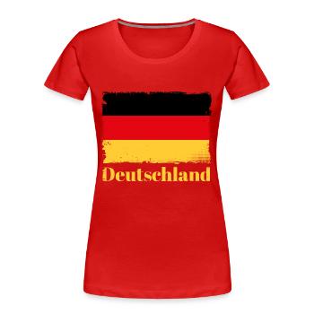 Drapeau de l’Allemagne Allemagne Fierté allemande - - T-shirt bio Premium Femme - rouge - Devant - Mia (176cm)