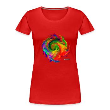 "Tornado2.4" by Acryl Galerie & Design - Frauen Premium Bio T-Shirt - Rot - Vorne - Mia (176cm)