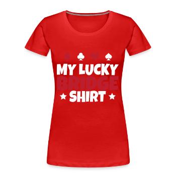 Bridge Kartenspiel Geschenk - Frauen Premium Bio T-Shirt - Rot - Vorne - Mia (176cm)